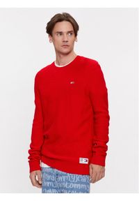 Tommy Jeans Sweter DM0DM15060 Czerwony Regular Fit. Kolor: czerwony. Materiał: syntetyk