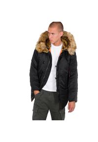 Kurtka męska Alpha Industries Parka N3B VF 59 10314103 - czarna. Kolor: czarny. Materiał: nylon, tkanina, syntetyk, poliester. Długość: długie. Sezon: zima #1