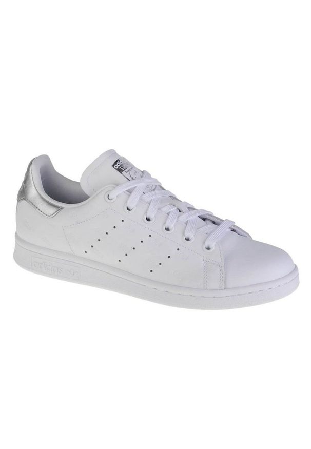 Adidas - Buty adidas Stan Smith W EF6854 białe srebrny. Okazja: na co dzień. Zapięcie: pasek. Kolor: biały, wielokolorowy, srebrny. Materiał: skóra. Wzór: kropki, paski. Model: Adidas Stan Smith