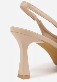 Born2be - Ciemnobeżowe Czółenka Sandały Vices na Szpilce Bez Pięty Kolenna. Okazja: na co dzień. Kolor: beżowy. Materiał: jeans. Obcas: na szpilce. Styl: wizytowy, casual, elegancki #7