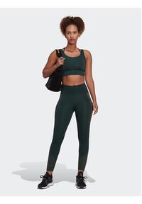 Adidas - adidas Legginsy Optime Training Shiny HL8653 Zielony Slim Fit. Kolor: zielony. Materiał: syntetyk #5