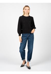 Silvian Heach Sweter "Fuyu" | PGA22106 | Kobieta | Czarny. Okazja: na co dzień. Kolor: czarny. Materiał: moher. Wzór: ze splotem. Styl: casual #1