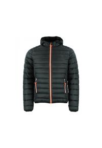 PEAK MOUNTAIN - Cienka kurtka z kapturem Peak Mountain. Typ kołnierza: kaptur. Kolor: czarny. Materiał: puch. Sport: turystyka piesza #1