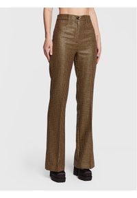 TwinSet - TWINSET Spodnie materiałowe 222TT231A Złoty Flare Fit. Kolor: złoty. Materiał: wełna #1
