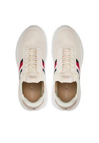 TOMMY HILFIGER - Tommy Hilfiger Sneakersy Modern Runner Premium Knit FM0FM05135 Beżowy. Kolor: beżowy. Materiał: materiał