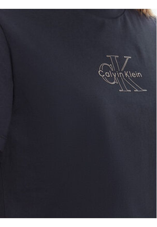Calvin Klein Jeans T-Shirt Classic Monologo LV047D873G Granatowy Regular Fit. Kolor: niebieski. Materiał: bawełna