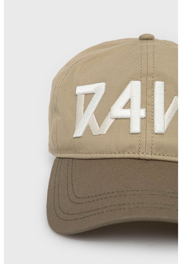 G-Star RAW - G-Star Raw czapka bawełniana kolor zielony z aplikacją. Kolor: zielony. Materiał: bawełna. Wzór: aplikacja