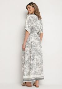 Born2be - Szara Sukienka Typu Oversize z Wiskozą w Abstrakcyjny Wzór Lunalessa. Okazja: na co dzień. Kolor: szary. Materiał: wiskoza. Typ sukienki: oversize. Styl: klasyczny, elegancki, casual #7