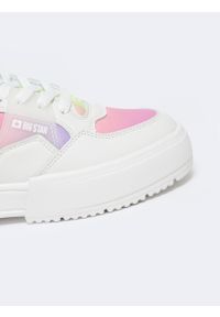 Big-Star - Sneakersy damskie z kolorowymi wstawkami białe NN274359 000. Okazja: na co dzień. Zapięcie: sznurówki. Kolor: wielokolorowy. Materiał: materiał. Wzór: kolorowy #4