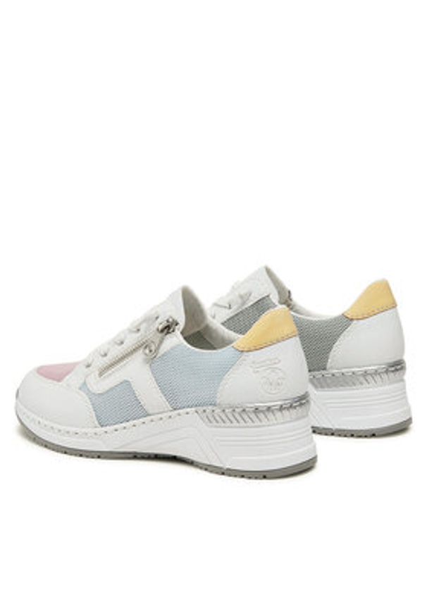 Rieker Sneakersy N4359-90 Biały. Kolor: biały. Materiał: skóra