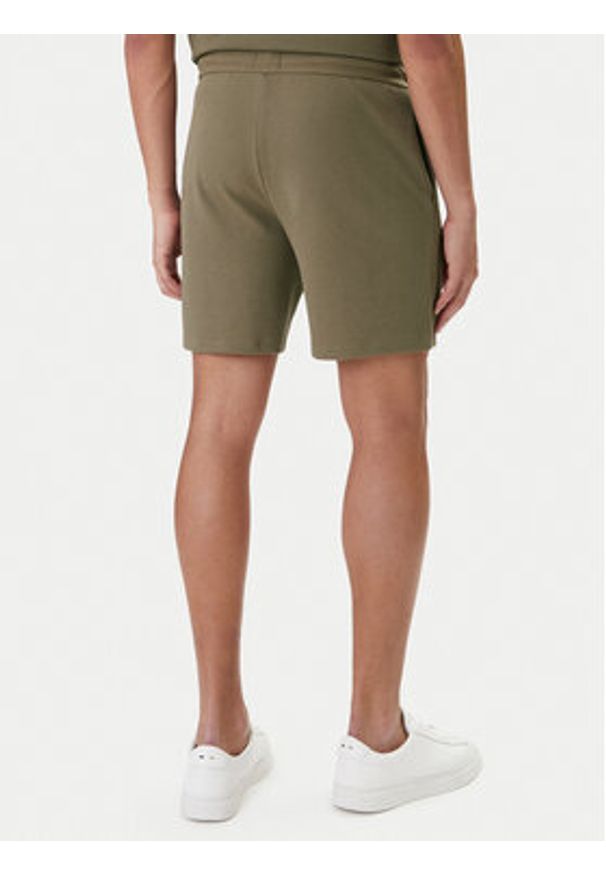 BOSS Szorty sportowe Waffle 50535884 Khaki Regular Fit. Kolor: brązowy. Materiał: syntetyk, bawełna. Styl: sportowy