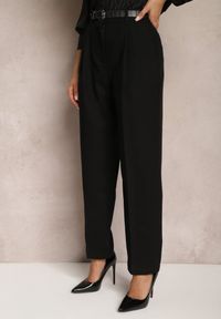 Renee - Czarne Szerokie Spodnie z Kieszeniami o Garniturowym Kroju Verati. Kolor: czarny #4