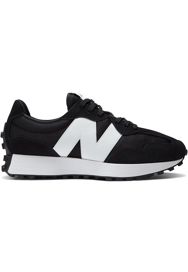 Buty męskie New Balance MS327CBW – czarne. Okazja: na co dzień. Kolor: czarny. Materiał: guma, skóra, zamsz, materiał, syntetyk. Szerokość cholewki: normalna