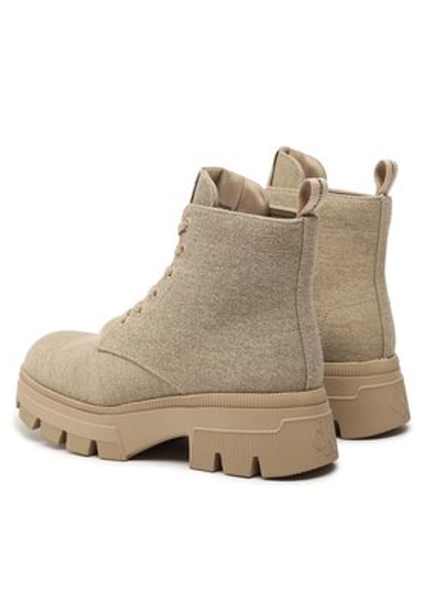 Calvin Klein Jeans Trapery Chunky Combat Laceup Boot Co YW0YW01239 Beżowy. Kolor: beżowy. Materiał: materiał