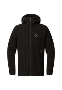 Haglöfs - Kurtka przeciwdeszczowa męska Rosson Softshell Hood. Kolor: czarny. Materiał: softshell