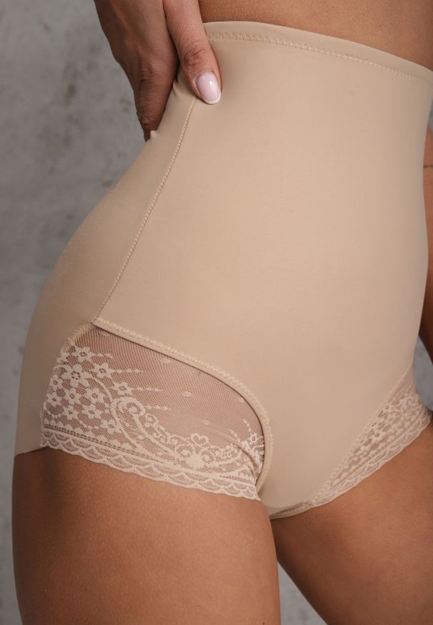 Renee - Beżowe Majtki Modelujące High Waist Emiree. Stan: podwyższony. Kolor: beżowy