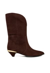 Love Moschino - LOVE MOSCHINO Botki JA24363G0NJA0313 Brązowy. Kolor: brązowy. Materiał: skóra #1