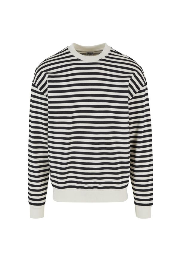 Bluza z okrągłym dekoltem w paski Urban Classics. Kolor: czarny, wielokolorowy, biały. Materiał: bawełna. Wzór: paski