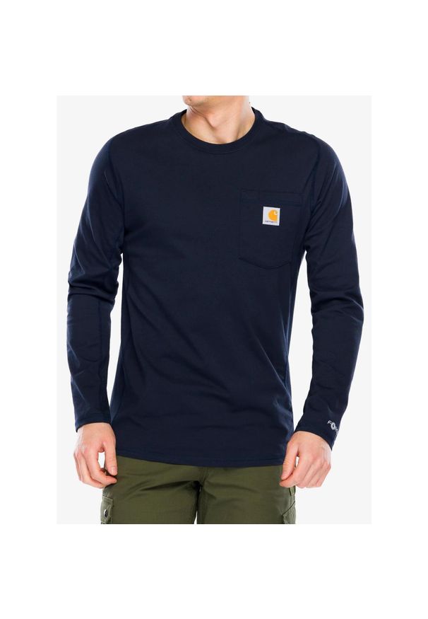 Bluza bez kaptura męska Carhartt Force Flex Pocket T-Shirt L/S. Typ kołnierza: bez kaptura. Kolor: niebieski