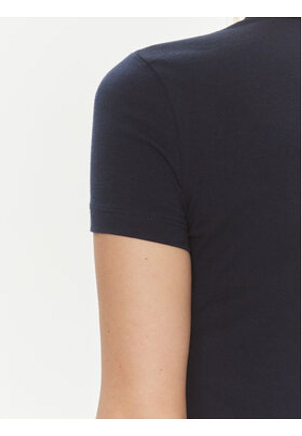 Lacoste T-Shirt TF7218 Granatowy Slim Fit. Kolor: niebieski. Materiał: bawełna