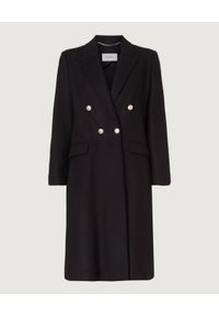 Marella - MARELLA - Czarny dwurzędowy płaszcz Nono. Kolor: czarny. Materiał: wełna, jersey, nylon. Długość rękawa: długi rękaw. Długość: długie. Styl: klasyczny #3