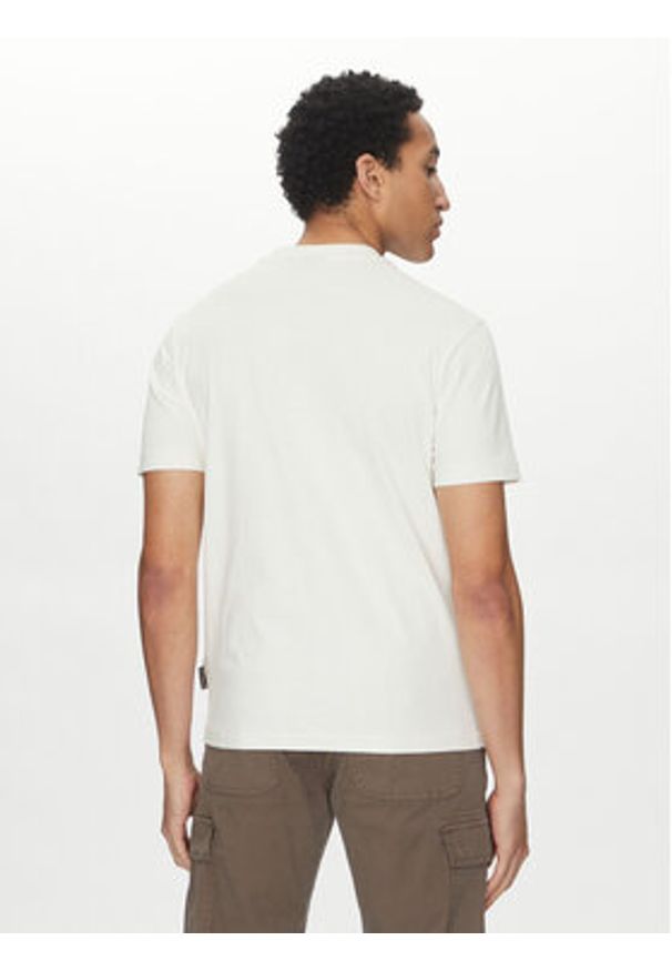 Napapijri T-Shirt S-box Logo NP0A4I3L Écru Regular Fit. Materiał: bawełna