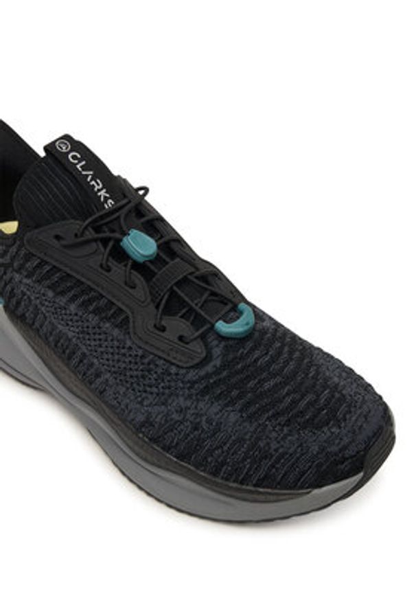 Clarks Sneakersy Pace Rise 26187370 Czarny. Kolor: czarny. Materiał: materiał