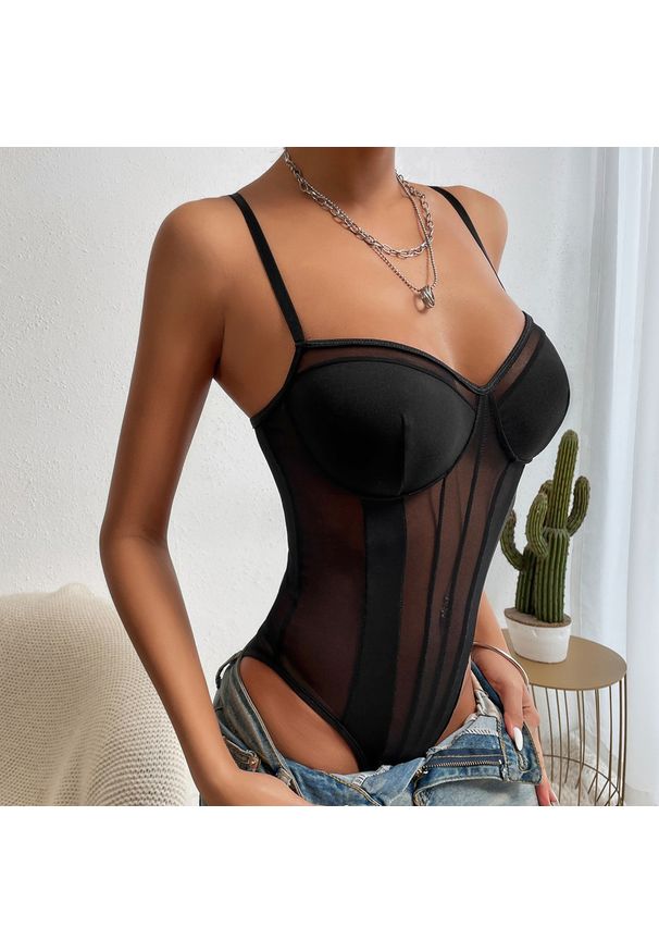 Intica - Body usztywniane z szerokimi ramiączkami modelujące sylwetkę Cicilia. Kolor: różowy. Materiał: materiał