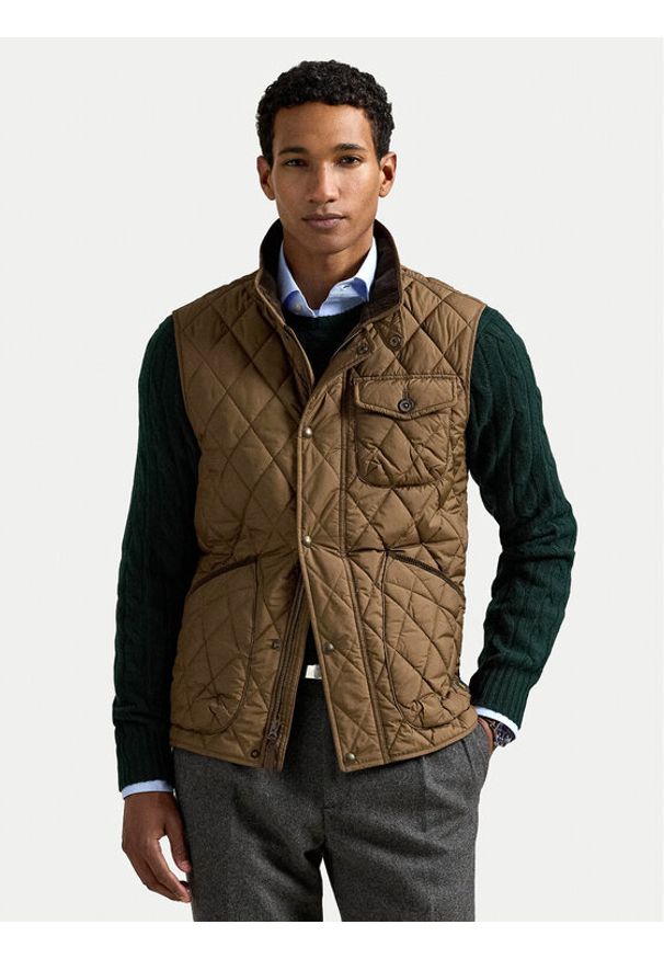 Polo Ralph Lauren Kamizelka 710940375006 Brązowy Regular Fit. Typ kołnierza: polo. Kolor: brązowy. Materiał: syntetyk