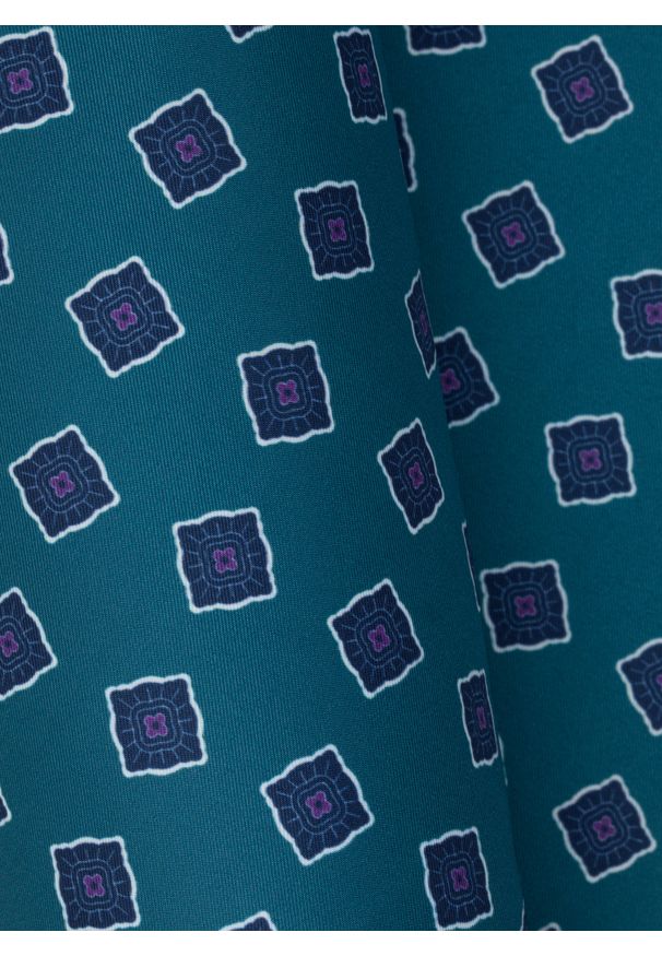 Pako Lorente - PAKO LORENTE – Granatowa poszetka męska ze wzorem na całej powierzchni. Kolor: niebieski. Materiał: poliester