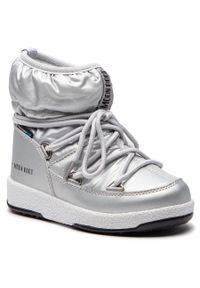 Śniegowce Moon Boot Jr Girl Low 34051800002 Silver Met.. Kolor: srebrny. Materiał: materiał