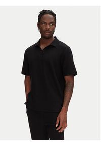 Jack & Jones - Jack&Jones Komplet polo i spodenki Slington 12281841 Czarny Relaxed Fit. Kolor: czarny. Materiał: bawełna