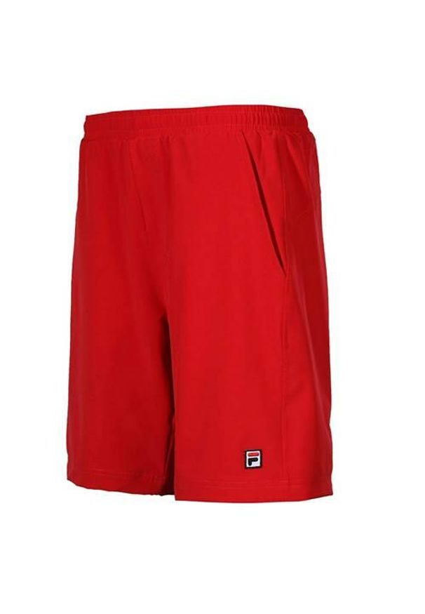 Spodnie treningowe męskie Fila Santana. Kolor: czerwony. Materiał: dresówka. Długość: krótkie. Sport: turystyka piesza