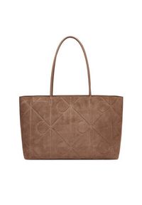 Calvin Klein Torebka Emblem Aop Embossed Suede Tote LV04F3334G Beżowy. Kolor: beżowy. Materiał: skórzane, zamszowe #4