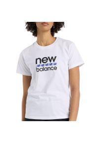 Koszulka damska New Balance WT51540WT - biała. Kolor: biały. Materiał: bawełna. Długość rękawa: krótki rękaw. Długość: krótkie #1