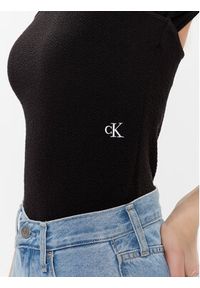 Calvin Klein Jeans Bluzka J20J220779 Czarny Slim Fit. Kolor: czarny. Materiał: syntetyk