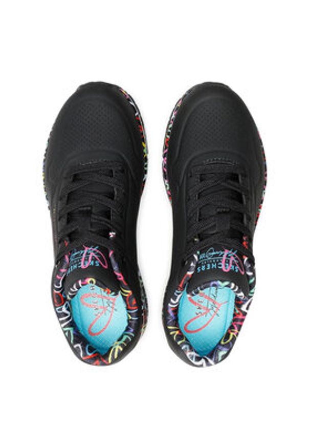 skechers - Skechers Sneakersy Loving Love 155506/BBK Czarny. Kolor: czarny. Materiał: skóra