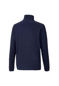Bluza Puma Teamrise Z Zamkiem 1/4 Jr Niebieska Dzieci. Kolor: biały, wielokolorowy, niebieski. Materiał: poliester