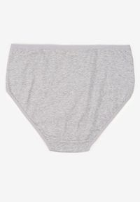 Born2be - Szare Gładkie Majtki Figi z Bawełny Idina. Kolekcja: plus size. Kolor: szary. Materiał: bawełna. Wzór: gładki