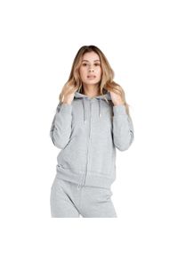 LEONE 1947 APPAREL - Neonowy damski dres z kapturem i zamkiem. Kolor: szary. Materiał: dresówka. Sport: fitness