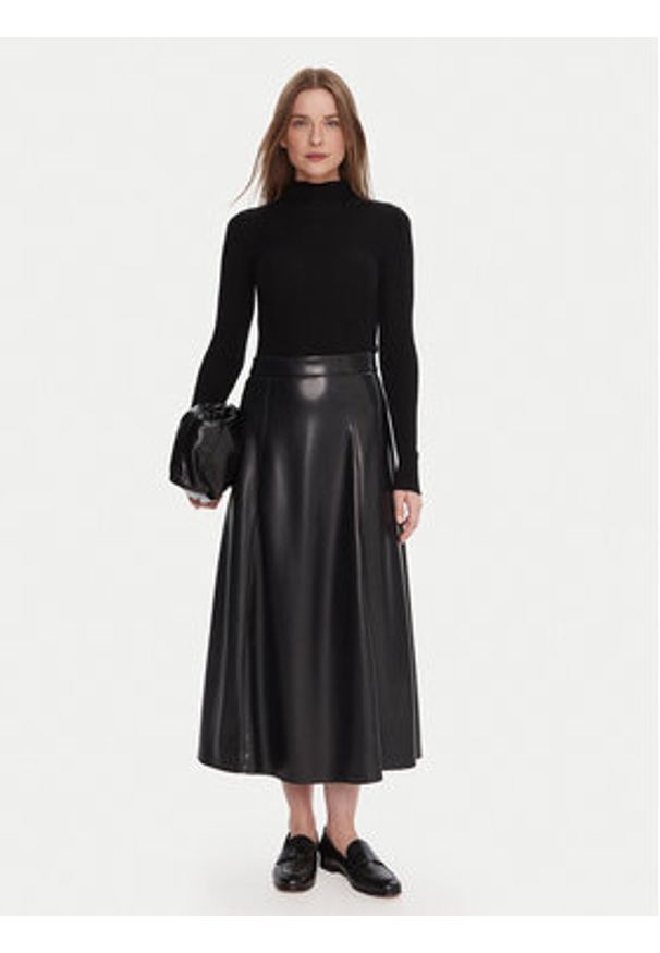 TwinSet - TWINSET Sweter 252TT3111 Czarny Slim Fit. Kolor: czarny. Materiał: wełna