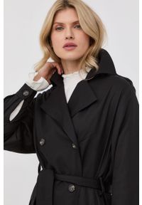 The Kooples trencz damski kolor czarny przejściowy dwurzędowy. Kolor: czarny. Styl: klasyczny #7