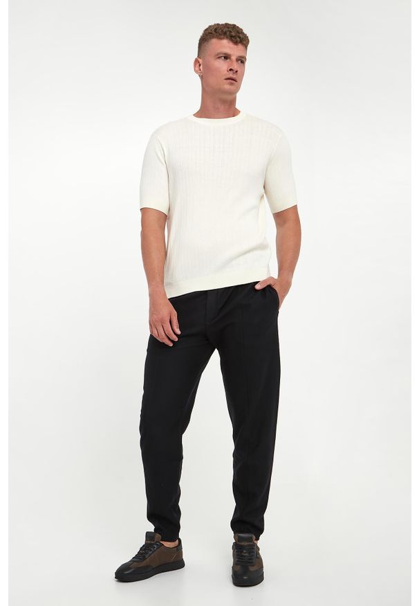 Emporio Armani - T-shirt męski dzianinowy z kaszmirem EMPORIO ARMANI. Materiał: dzianina, kaszmir