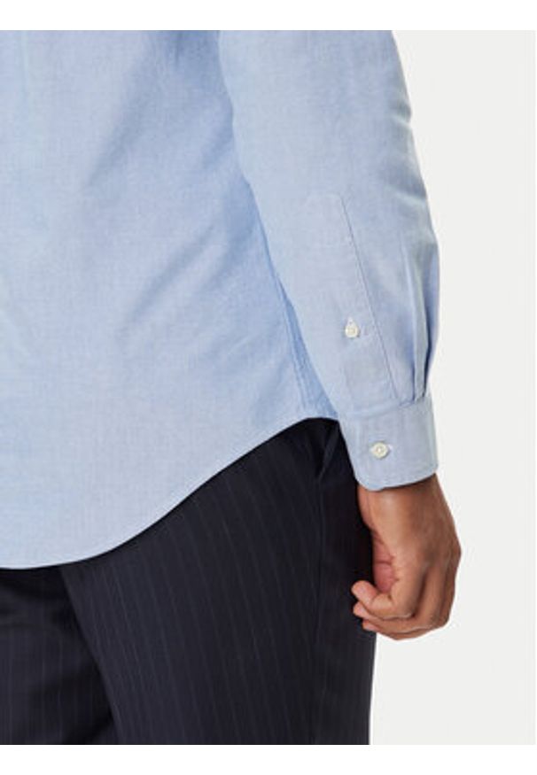 Polo Ralph Lauren Koszula Cupdppcs 710792041002 Błękitny Custom Fit. Typ kołnierza: polo. Kolor: niebieski. Materiał: bawełna