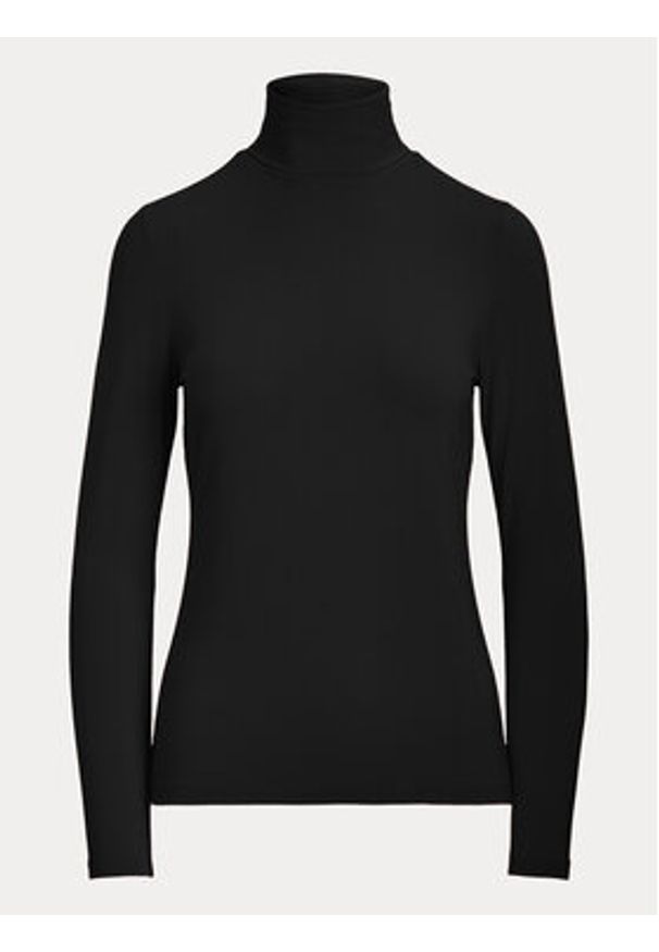 Lauren Ralph Lauren Golf 200810393001 Czarny Slim Fit. Typ kołnierza: golf. Kolor: czarny. Materiał: wiskoza