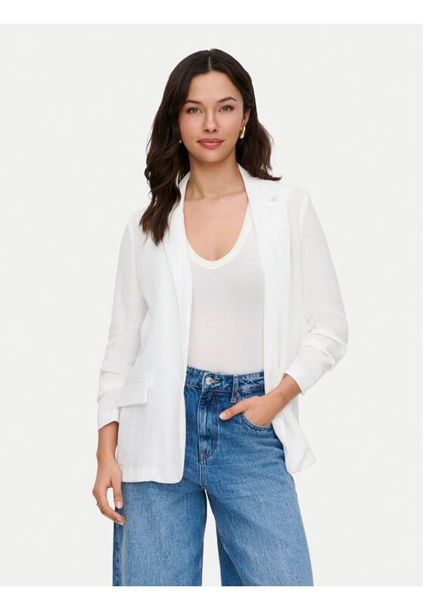 only - ONLY Marynarka Lita 15370275 Biały Regular Fit. Kolor: biały. Materiał: wiskoza