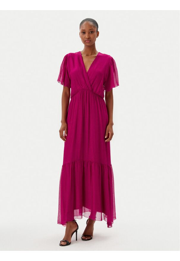 Haveone Sukienka letnia AFF-N006 Różowy Loose Fit. Kolor: różowy. Materiał: jedwab. Sezon: lato