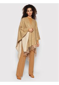 Liu Jo Ponczo Poncho Double Embo 3F1050 T0300 Beżowy Relaxed Fit. Kolor: beżowy. Materiał: materiał #3