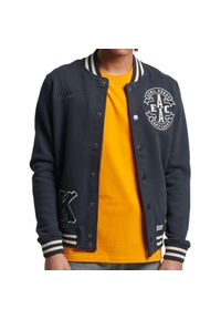 Kurtka turystyczna męska Superdry Collegiate Jersey. Kolor: czarny, biały, wielokolorowy. Materiał: poliester, bawełna. Sezon: zima, jesień. Sport: turystyka piesza