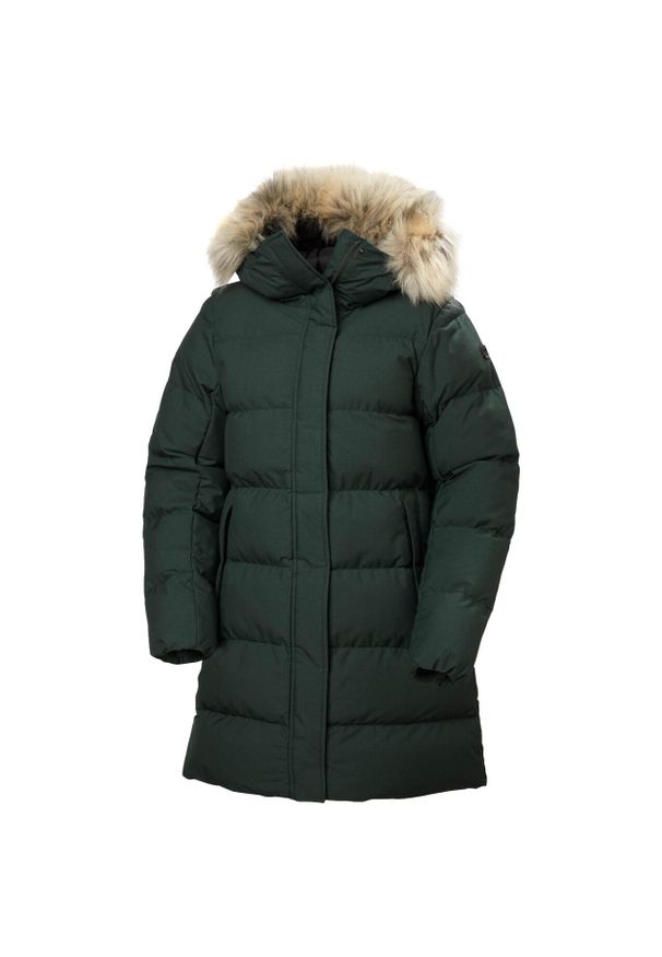 Parka damska z kapturem Helly Hansen Blossom. Typ kołnierza: kaptur. Kolor: czarny, wielokolorowy, zielony. Sezon: zima